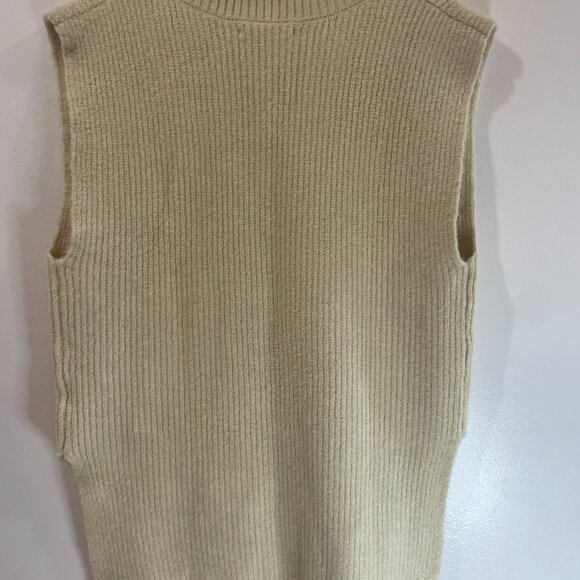 Et Clet Oatmeal Chunky V Neck High Low Knit Sweater Vest Size M NWT Retail $200 - Picture 6 of 7